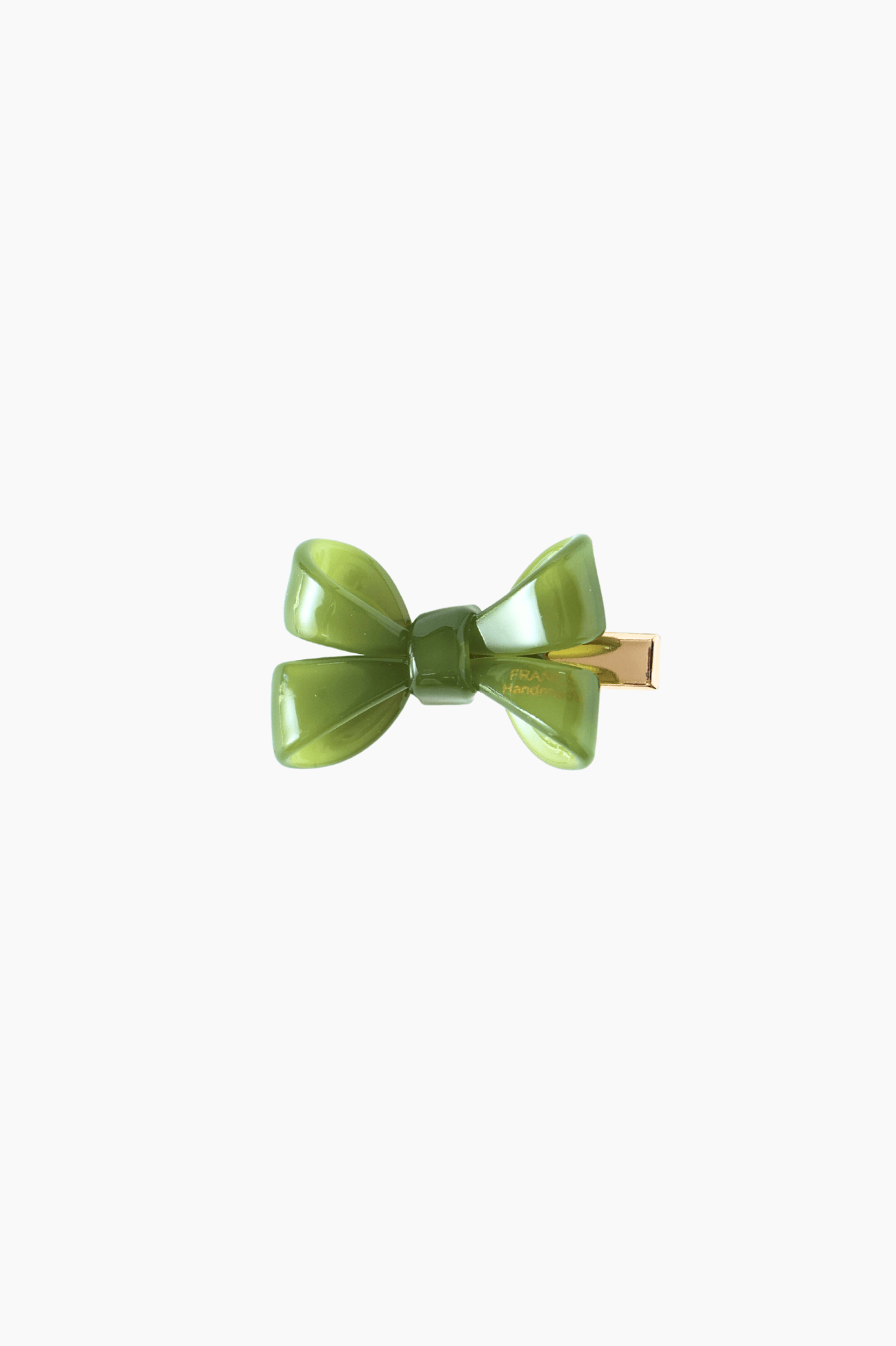 Girls Sheer Double Bow Hair Clip - Moss Olive