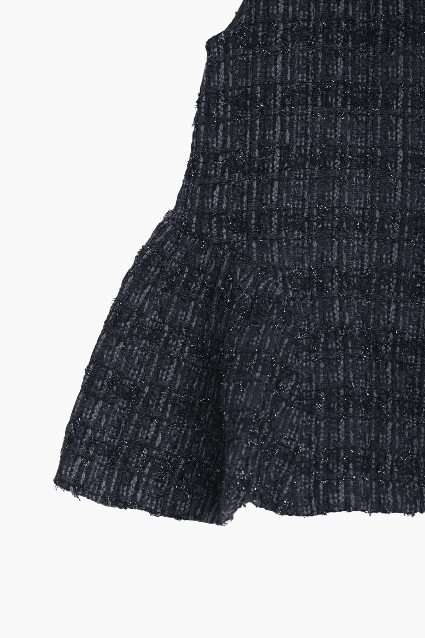 Girls Vintage Beaded Tweed Wave-Hem Dress - Gray