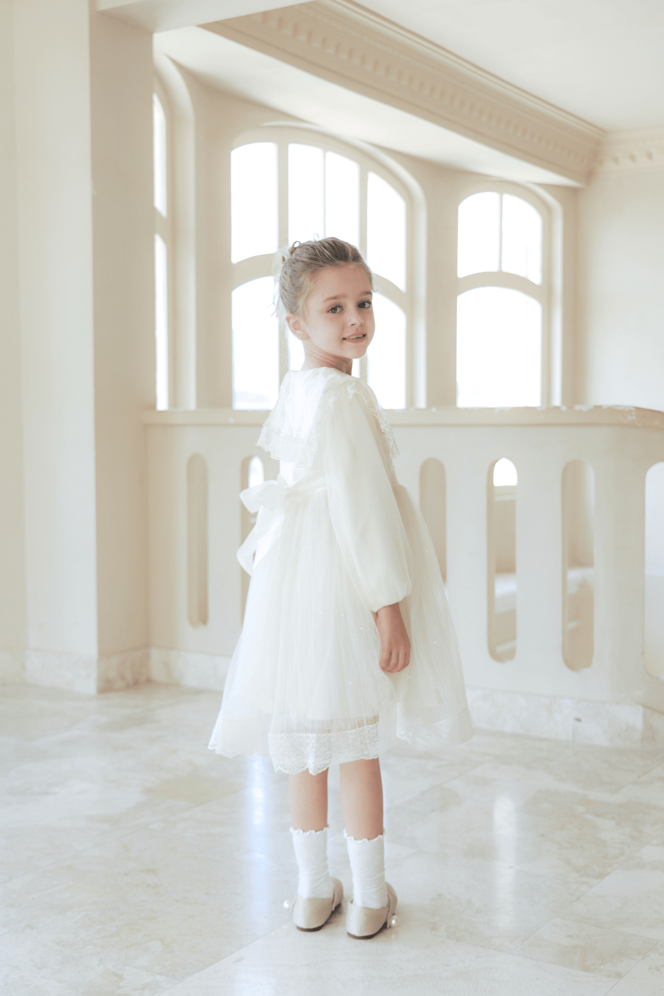 KIKI and JOJO | Girls Vintage Lace Satin & Tulle Dress Beige Beige / 6-7 Years (120cm) KIKI and JOJO | Girls Vintage Lace Satin & Tulle Dress Beige Beige / 6-7 Years (120cm)