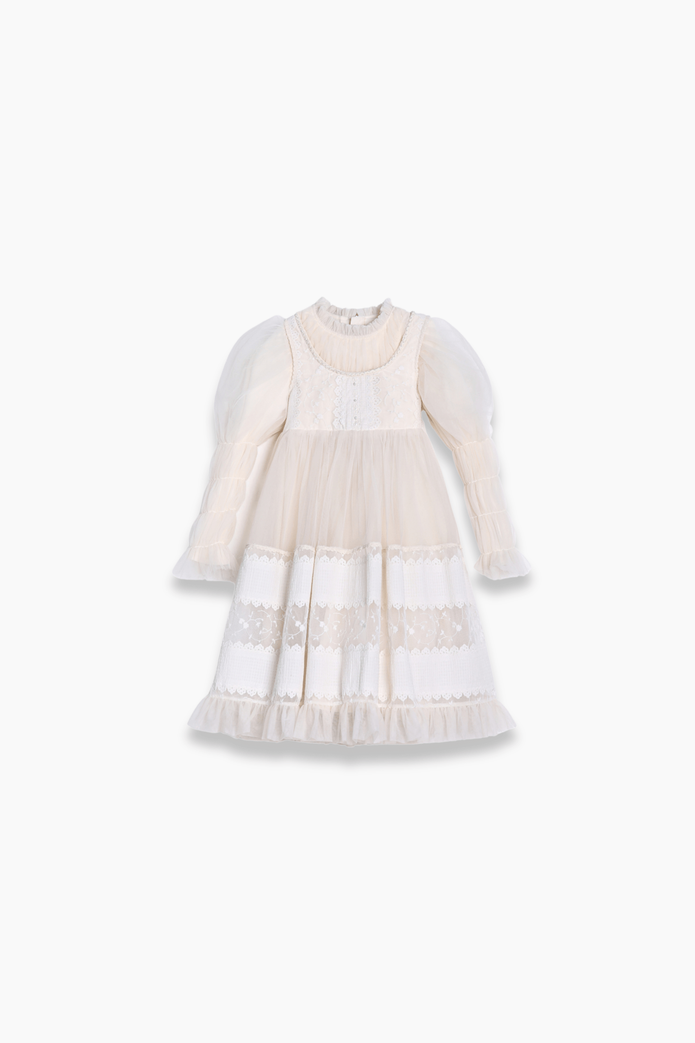 KIKI and JOJO | Girls Vintage Pearl Embroidered Tulle Dress Beige Beige / 3-4 Years (100cm) KIKI and JOJO | Girls Vintage Pearl Embroidered Tulle Dress Beige Beige / 3-4 Years (100cm)
