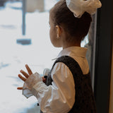 Girls Cloud White Organza Scrunchie